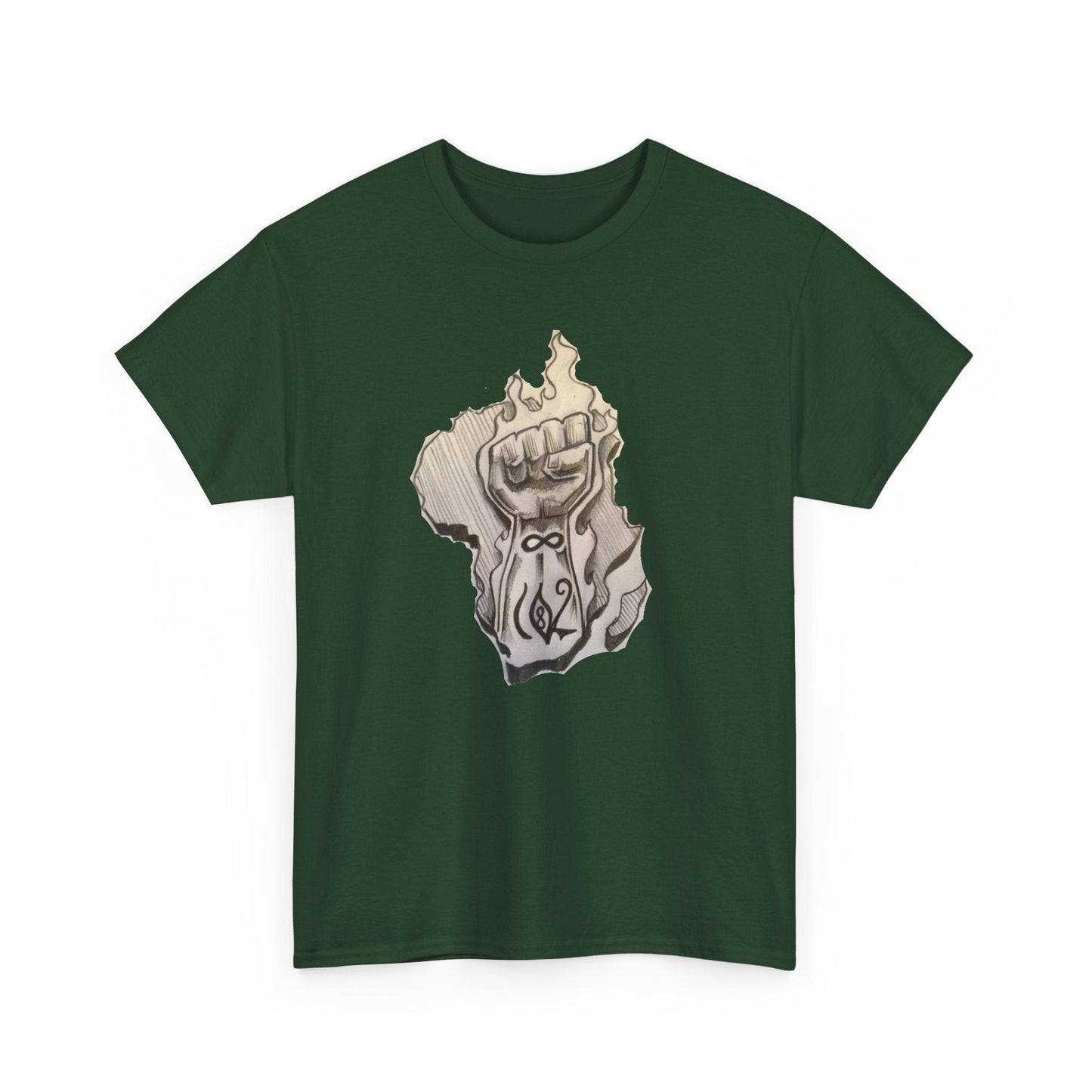 Alkebulan Rising — Fist & Flame Unisex Heavy Cotton Tee
